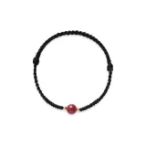 Adzuki Bean Couple Bracelets [Black Cord]