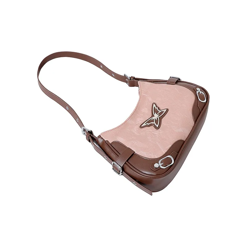 NATTY PU Small Square Bag Shoulder Bag Medium Size Women's Pink/Black/Silver-36