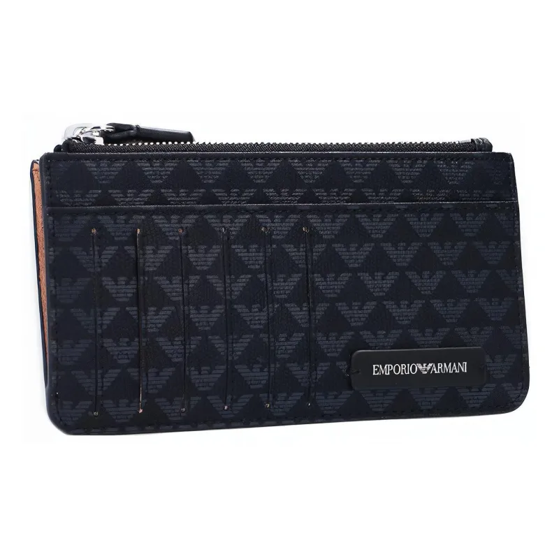 EMPORIO ARMANI Cow Leather Wallet Men's Black & Gray-1