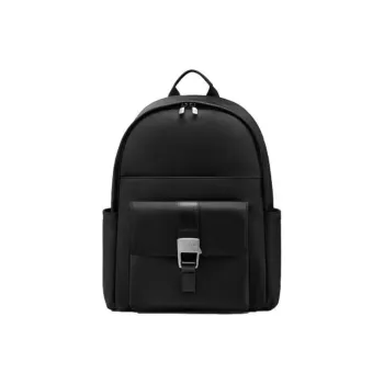 SAMSONITE Fabric With Microfiber Leather Backpack Large Size Men's Black
