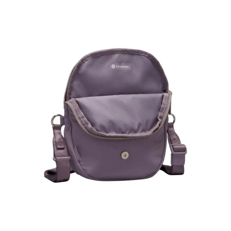Lululemon Nylon Shoulder Bag Crossbody Bag Regular Unisex Purple Gray-2