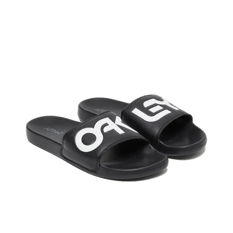 Oakley Slip Resistant Slide Slippers Men's Black White-2