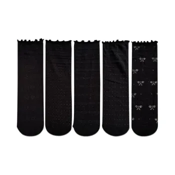 COTTON CHEESE Mid-Calf Socks Women's 5 Pack