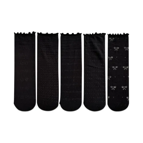 COTTON CHEESE Mid-Calf Socks Women's 5 Pack