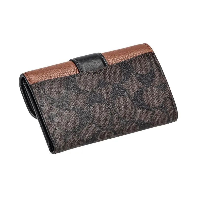 COACH Grace Smooth Leather Wallet Medium Size Women's Brown-1