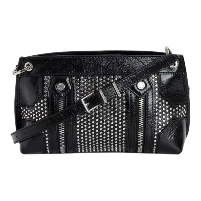 Zadig & Voltaire Calfskin Shoulder Bag, Crossbody Bag Unisex Black-4