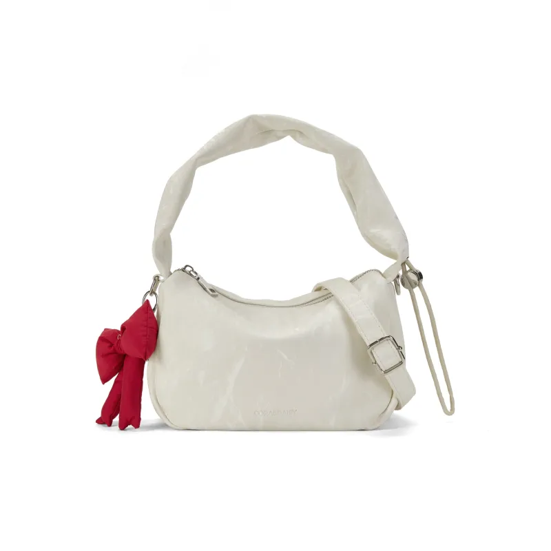 CORALDAISY Synthetic Leather Shoulder Bag, Crossbody Bag, Handbag, Shoulder Bag Women's Crescent White-1