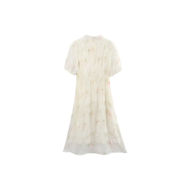 A Paradise For Awakening Short Sleeved Dress Women's Beige-1