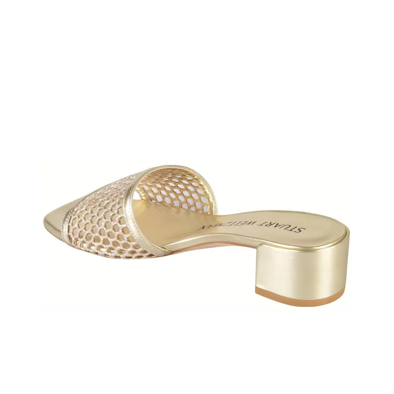 Stuart Weitzman/SW Cayman Slide Slippers Women's Gold-3