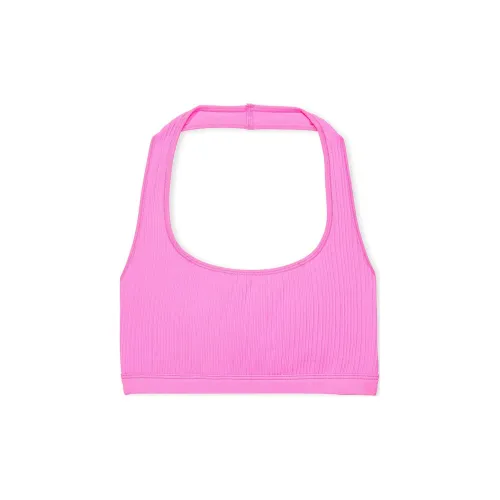 Victoria's Secret PINK SEAMLESS HALTER SCOOP BRA / Lola Pink Bra Women's Laura Pink