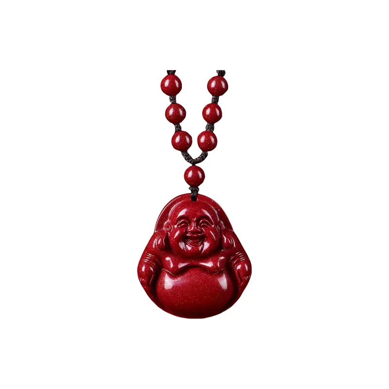 Lingxiang Yurun Reconstructed Cinnabar Jade Necklaces Unisex-7