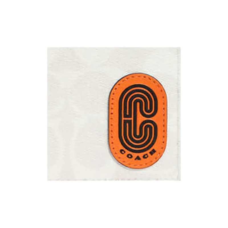 COACH 3 IN 1 Wallet Canvas With Calfskin Wallet Mini Men's White & Candy Orange-3