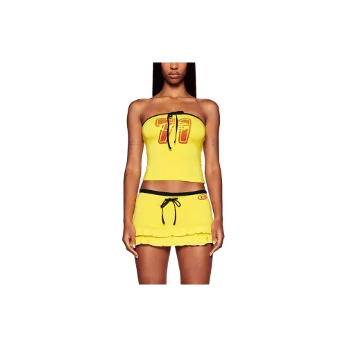 I.AM.GIA Strapless Tops Women's Yellow