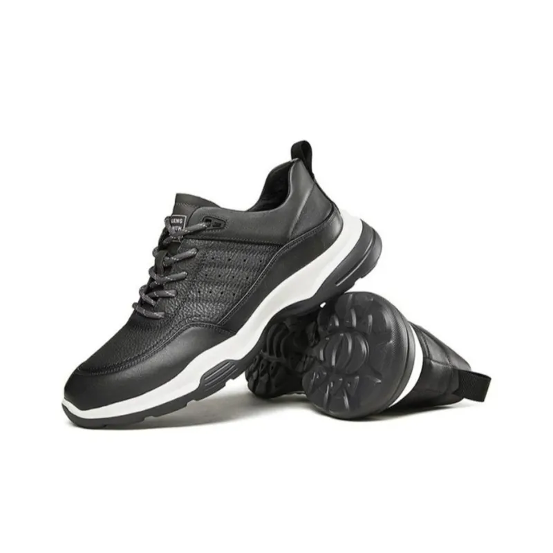 KANGNAI Casual Shoes Men Low Top Black/Gray-8