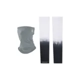 White Gray Cooling Arm Sleeves+Gray Face Masks