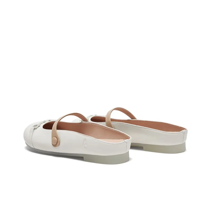 Hush Puppies Rubber Sole Quiet Closed Toe Slippers Women's White-3