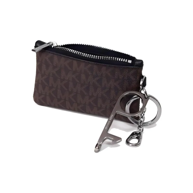 MICHAEL KORS Coated Canvas Set Gift Box With Keychain And Coin Purse Men's Brown-1