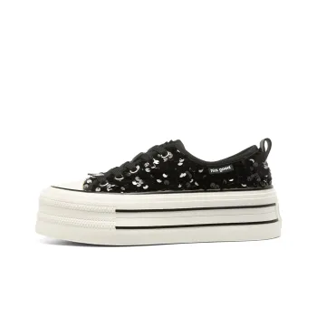 HLA Platform Casual Shoes For Women's New Arrival Sequins Versatile Height Increasing Lightweight Canvas Shoes