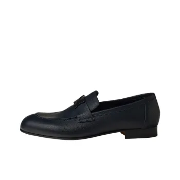 HERMES Paris Loafers Men's Dark Blue