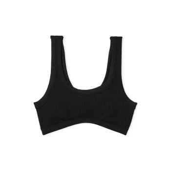 Victoria's Secret PINK THE WAVE SOFT SEAMLESS SPORTS BRA/Pure Black Bra Women's Pure Black