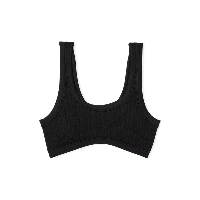 Victoria's Secret PINK THE WAVE SOFT SEAMLESS SPORTS BRA/Pure Black Bra Women's Pure Black-0