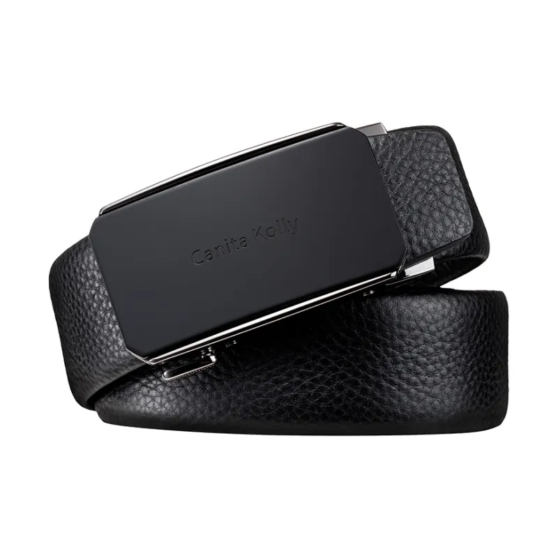 Canita Kolly Business Casual, Automatic Buckle Top Grain Cow Leather Belts Men's Width  3.5cm-1