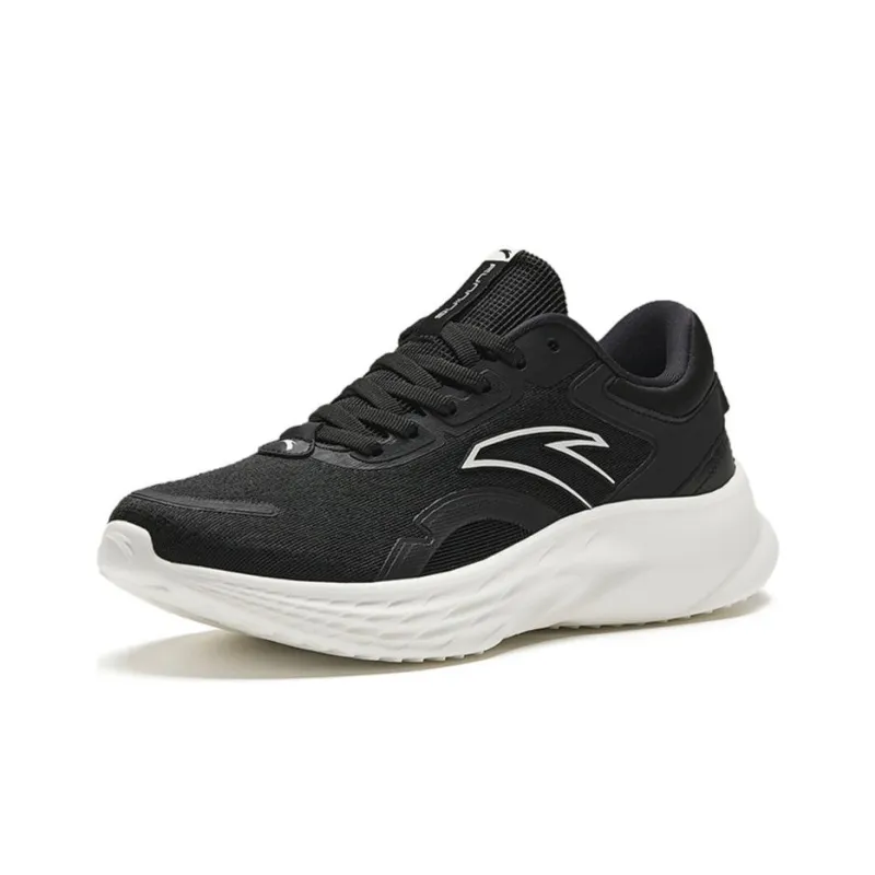 Anta Shock Absorbers With Slip Resistant Features Low Top Casual Running Shoes Women's Black White-1