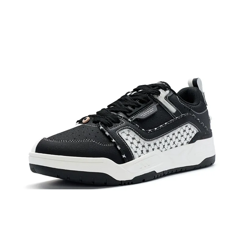 XTEP Wear Resistant Low Top Basketball Shoes Men's Black/Sail White-1