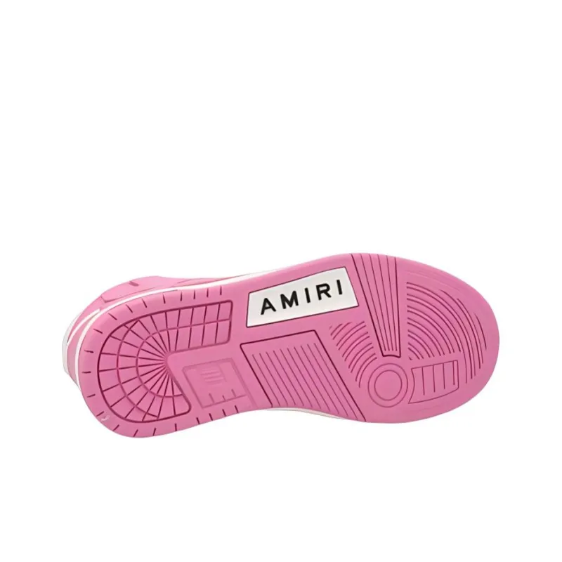 AMIRI Skel Top Hi High Top Stylish Skateboarding Shoes Women's Pink White-4
