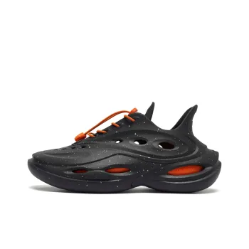 QIAODAN Clogs Men's Black Dragon Flame Orange