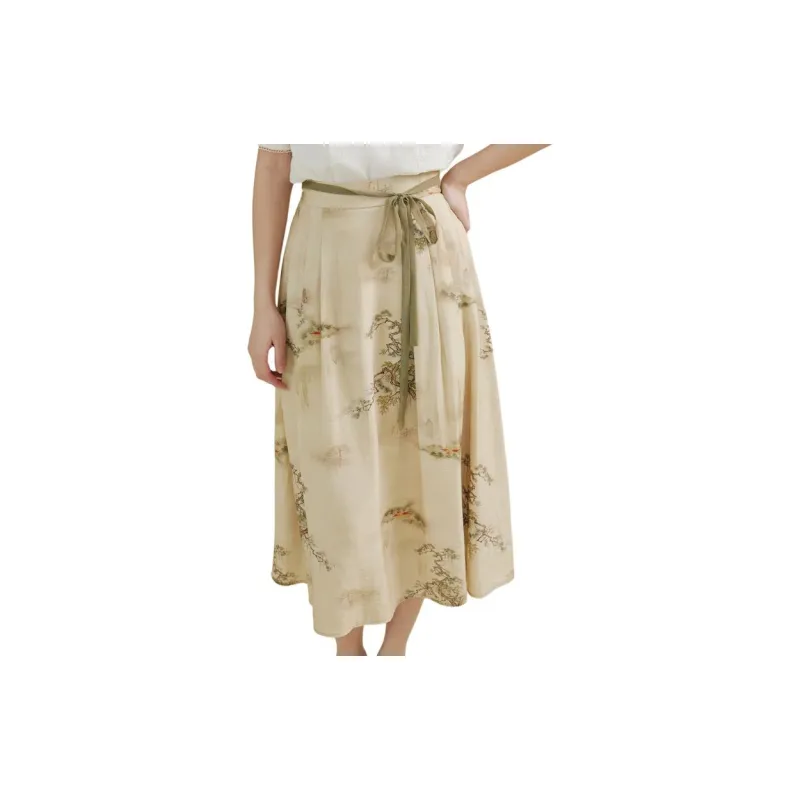 ZIHAN Casual Long Skirt Women's Khaki-1