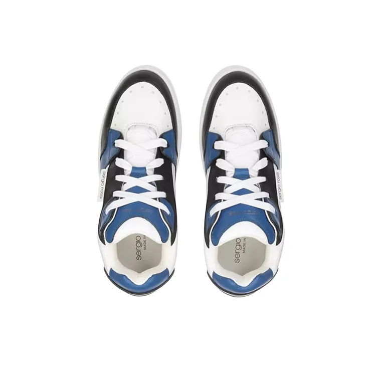 SERGIO ROSSI SR1 ADDICT Low-Top Skateboard Shoes Men's Blue White-4