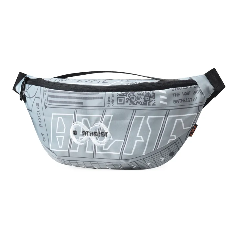 8atheist Polyester Shoulder Bag, Fanny Pack, Sling Bag Regular Unisex Light Gray Green-1