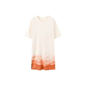 Close-fitting Areas Nightgown Women's Apricot