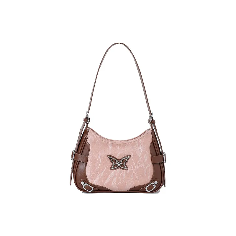 NATTY PU Small Square Bag Shoulder Bag Medium Size Women's Pink/Black/Silver-32