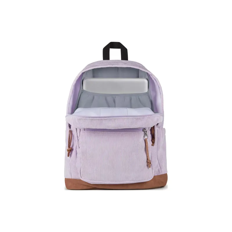 JanSport Suede Backpack Unisex Light Purple Corduroy-4