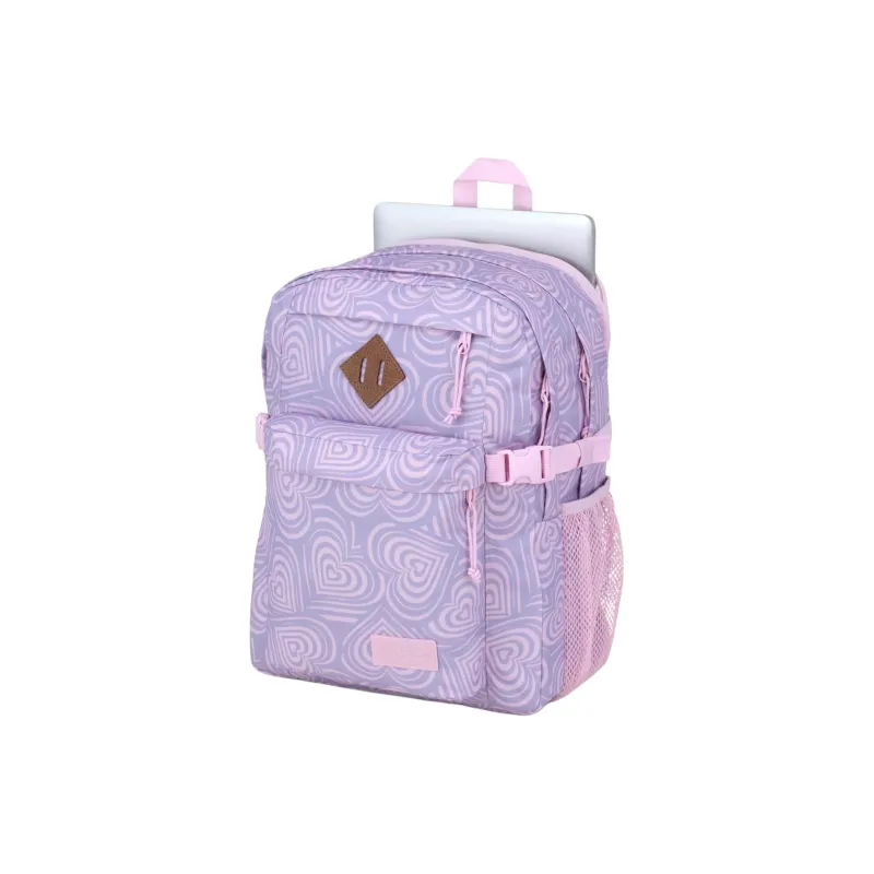 JanSport Polyester Backpack Unisex Paradise Heart Pink-4