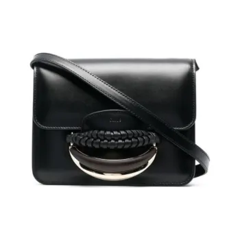 Chloe Cow Leather Crossbody Bag Shoulder Bag Women's Black