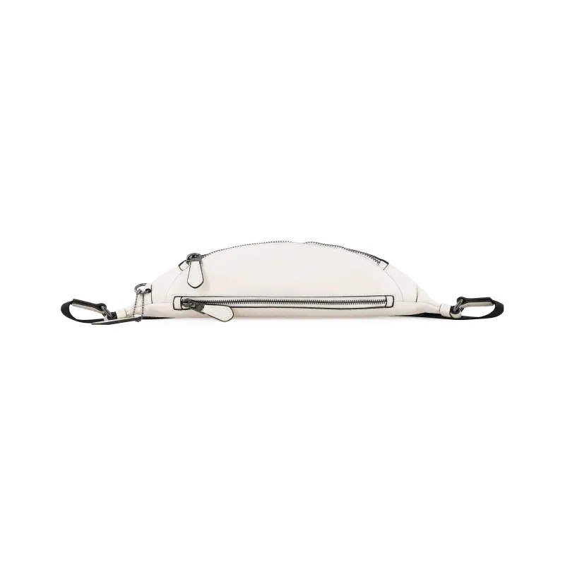COACH Cow Leather Crossbody Bags Fanny Pack Large Size Men's Ecru-4