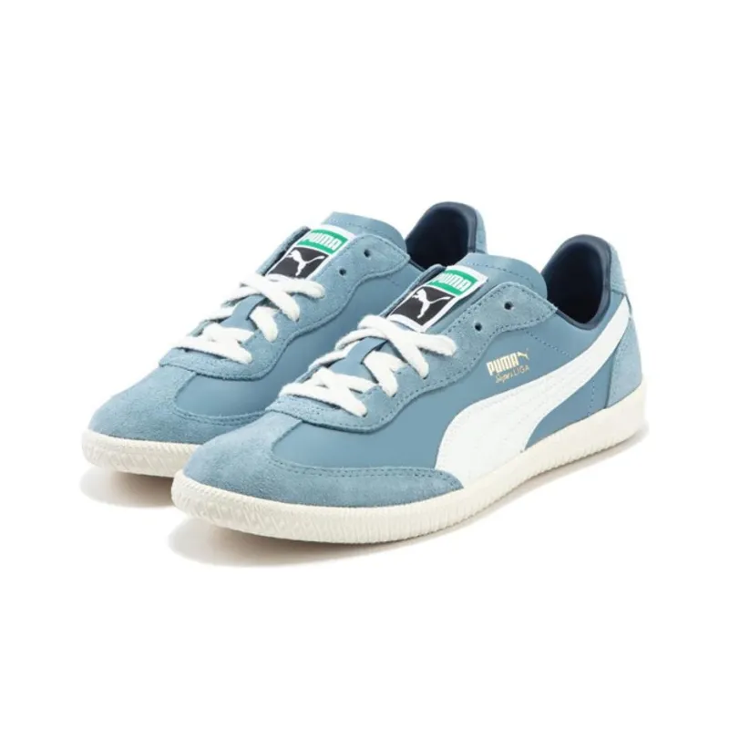 PUMA Liga Anti Slip And Wear Resistant Lightweight Low Top Skateboard Shoes Unisex Blue White-2