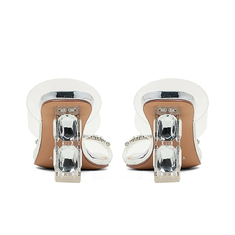 COMELY Slide Slippers Women's Silver/Transparent/Champagne-4