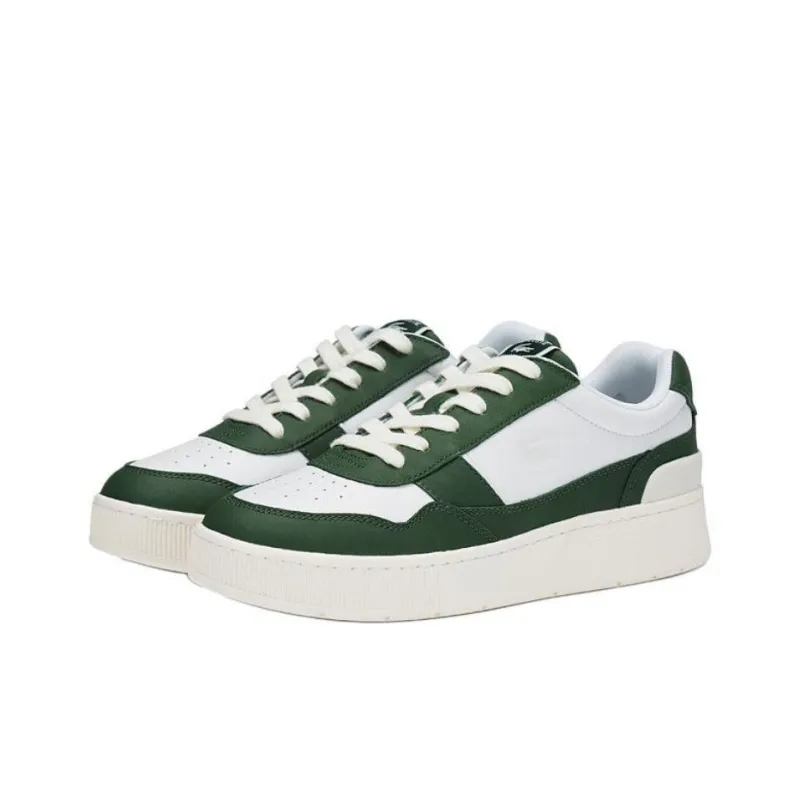 LACOSTE Low Top Skateboard Shoes Men's White Green-2