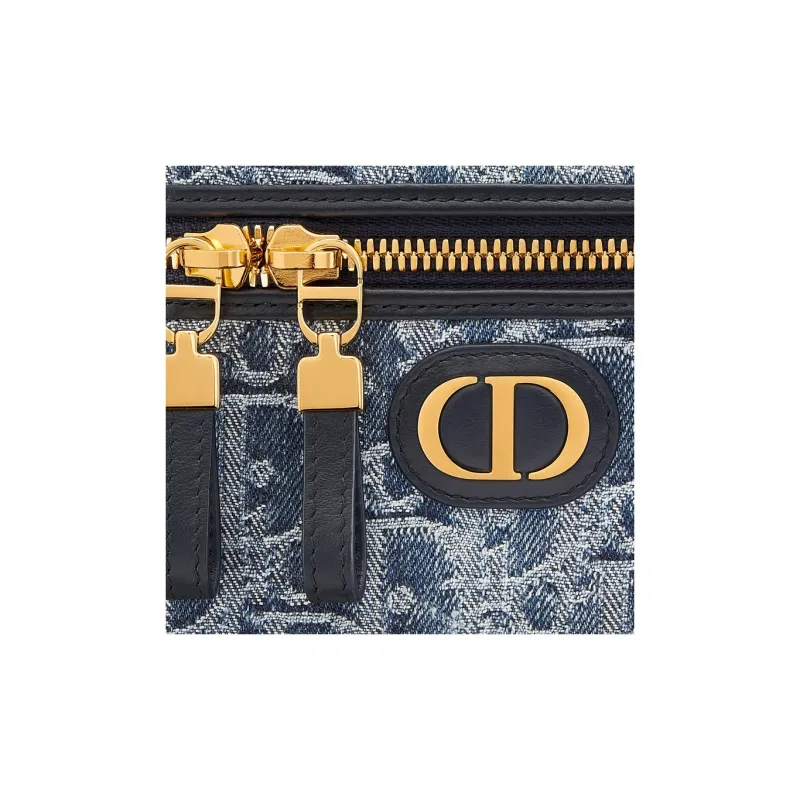DIOR 30 Montaigne Oblique Jacquard Handbag Shoulder Bag Crossbody Bag Mini Women's Blue-5