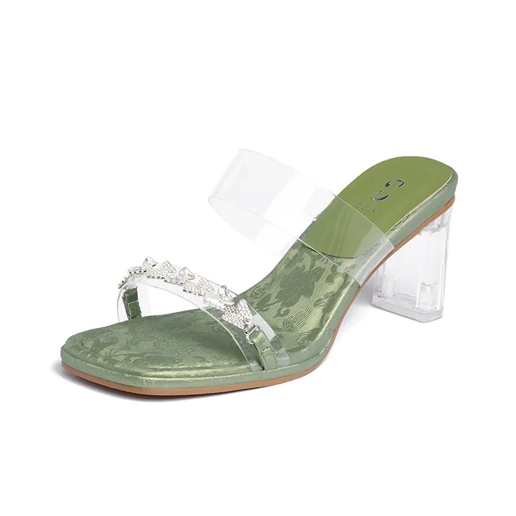 JOSINY Slide Slippers Women's Ecru, Light Pink, Green-4