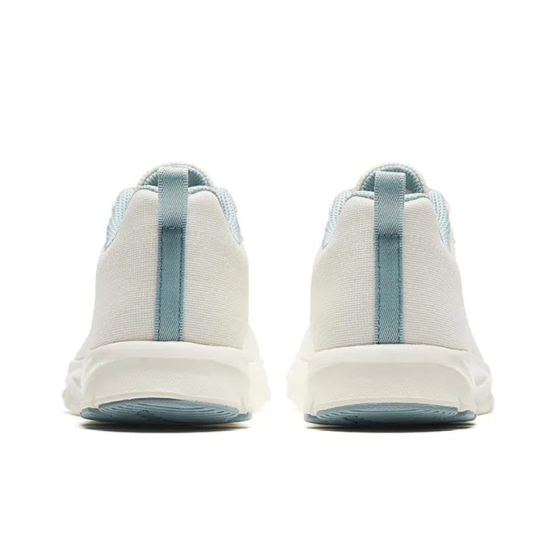Anta Cushioning Slip Resistant Low Top Casual Running Shoes Women's White Pink Cyan-3