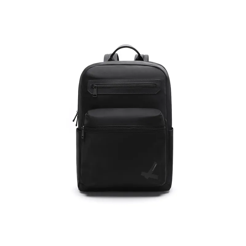 ELLE HOMME Fabric Synthetic Leather Backpack Large Size Men's Black-0