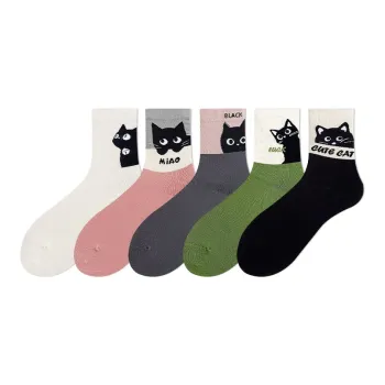 COTTON CHEESE Mid Calf Socks Women's 5 Pack