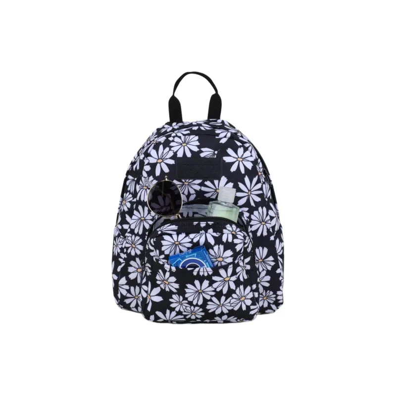 JanSport Recyclable Polyester Backpack Mini Unisex Black & White-1