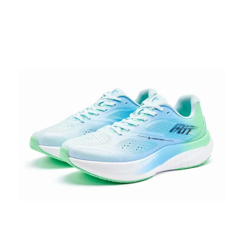 QIAODAN BOOM PRO Cushioning Anti Slip And Wear Resistant Low Top Running Shoes Men's Blue Green-2
