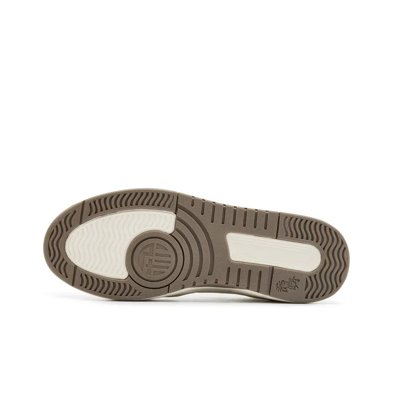 QIAODAN Slip-Resistant Balanced Lightweight Low-Top Skateboard Shoes Women's Ivory Mist-4